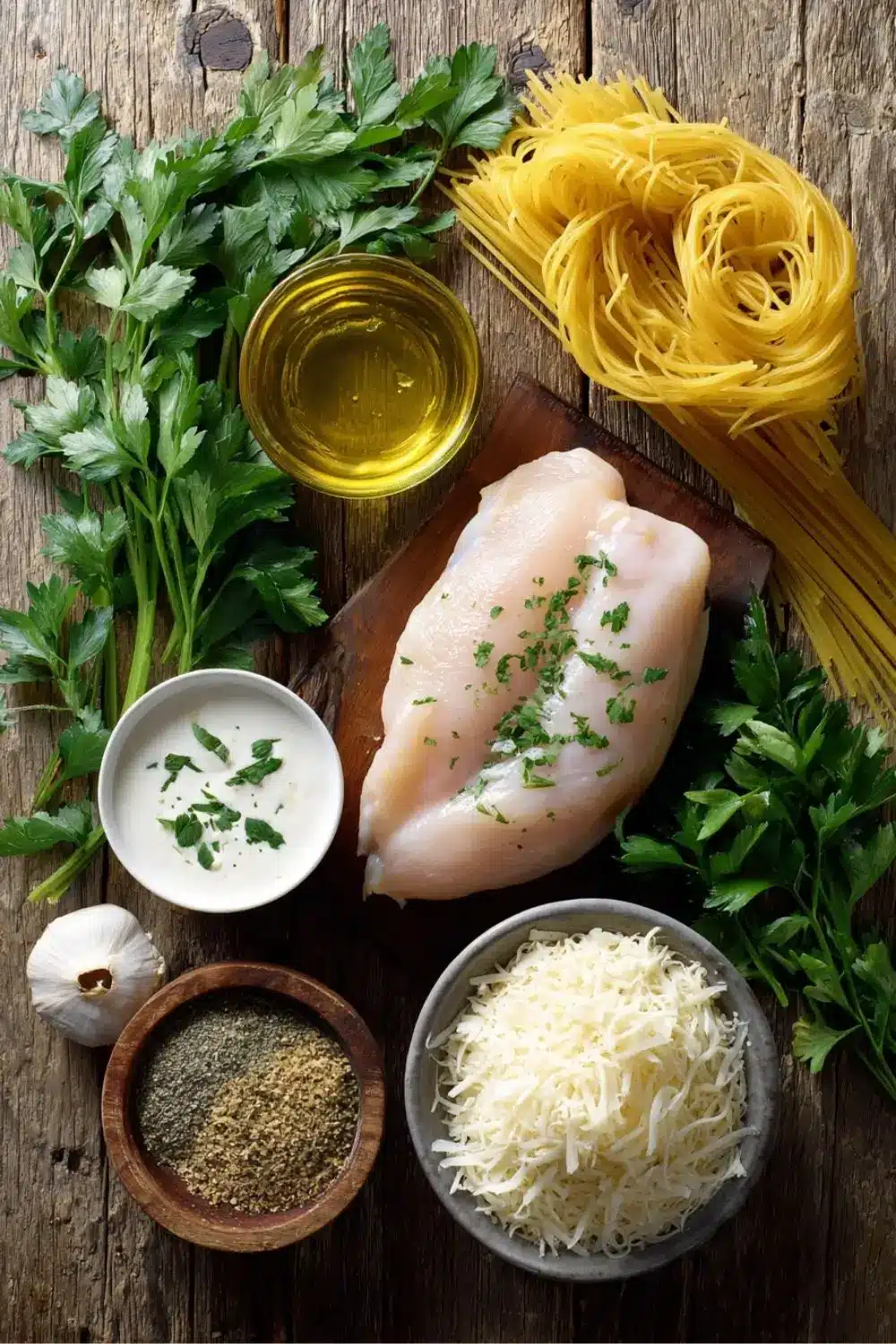 gluten-free-chicken-alfredo-ingredients.jpg Ingredients for gluten-free chicken Alfredo recipe