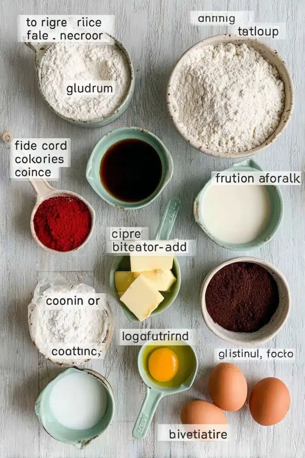 gluten-free-red-velvet-cake-ingredients gluten free red velvet cake ingredients on wooden table