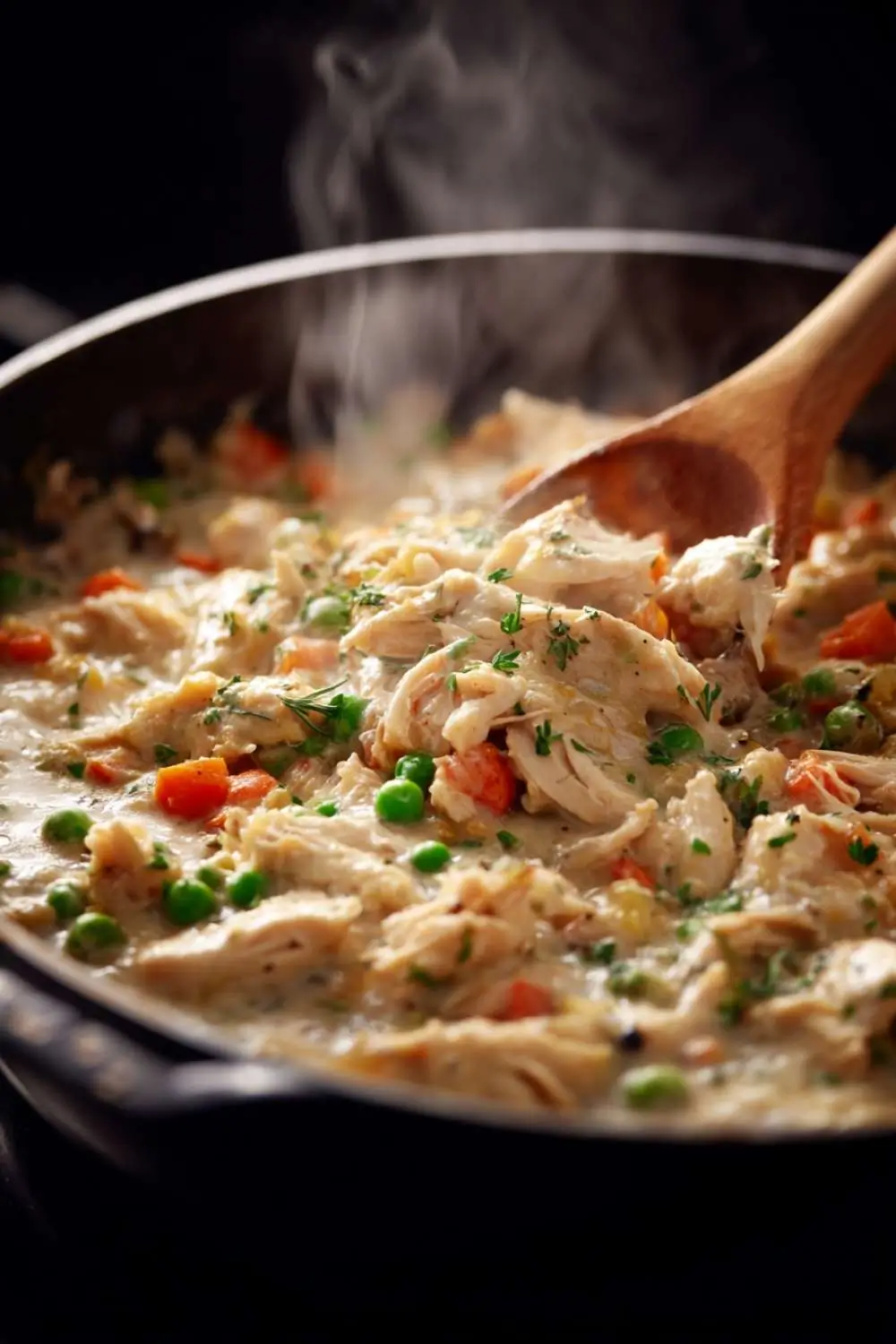 creamy-pot-pie-filling-gluten-free.jpg Gluten-free chicken pot pie filling in skillet