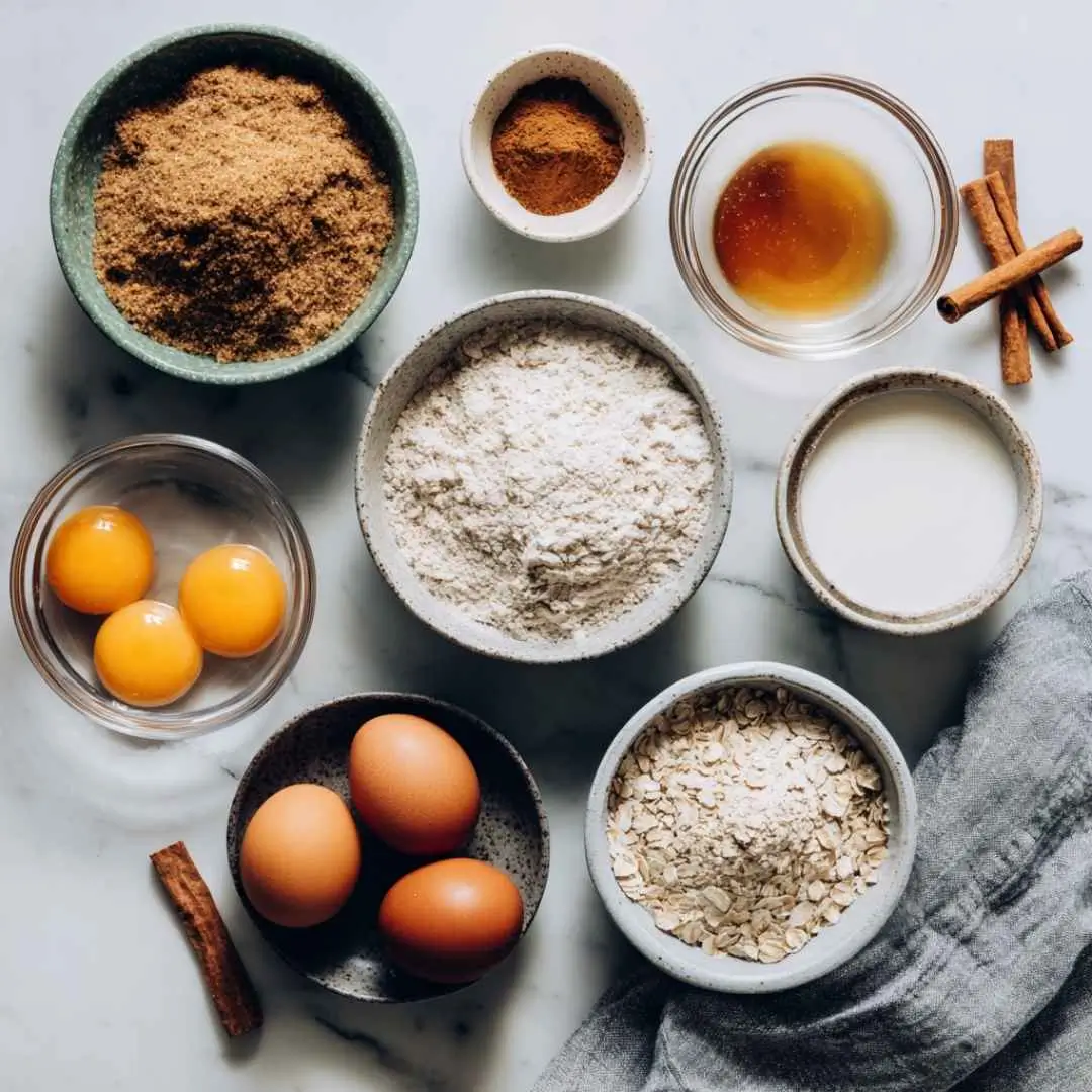 gluten-free-flax-muffin-ingredients ingredients for gluten free flax muffins on modern kitchen counter