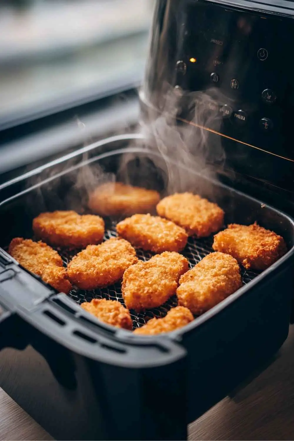 gluten-free-chicken-nuggets-air-fryer Gluten free chicken nuggets crisping in air fryer basket