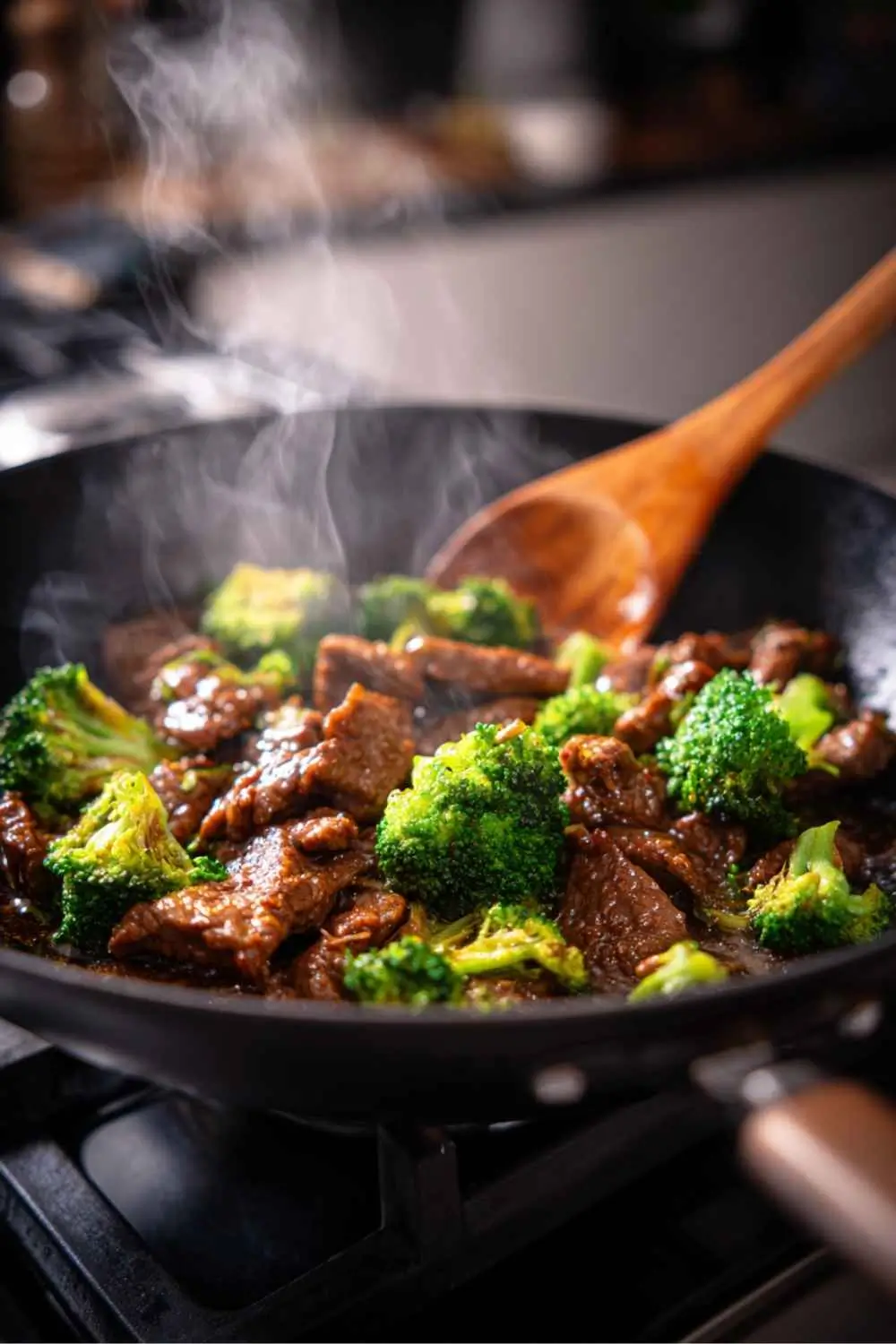 gluten-free-beef-and-broccoli-stir-fry Gluten free beef and broccoli stir fry cooking in wok