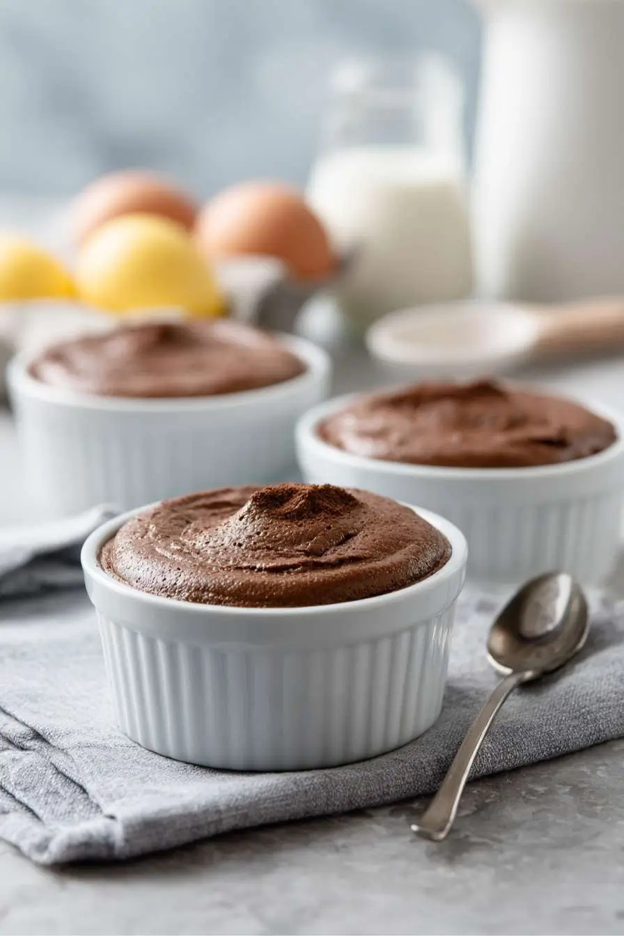 gluten-free-chocolate-mousse-served chocolate mousse topped with berries and mint
