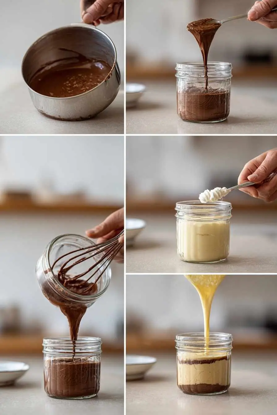 gluten-free-chocolate-mousse-steps steps of making chocolate mousse in modern kitchen