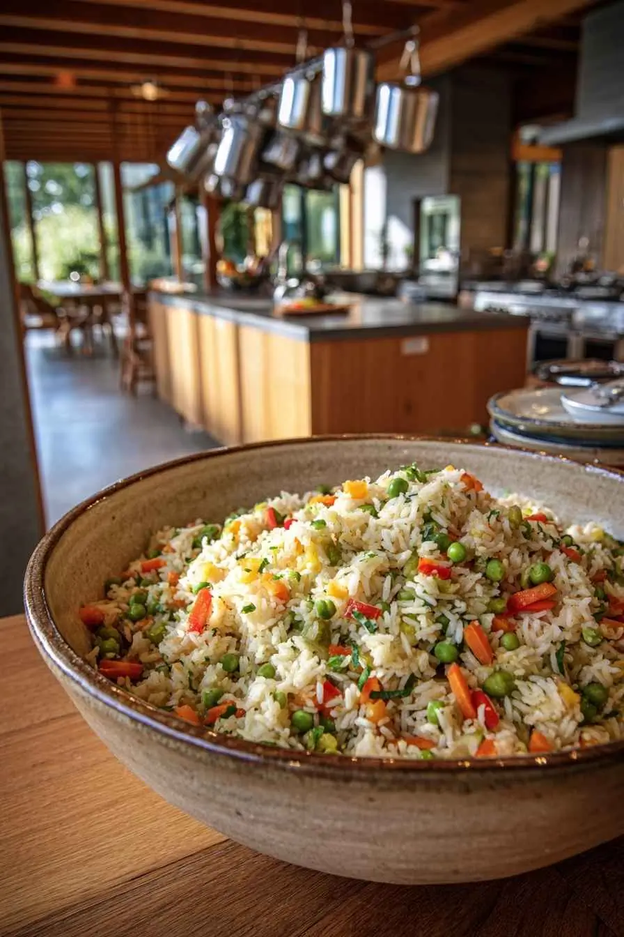 gluten-free-rice-pilaf-with-vegetables gluten free rice pilaf with vegetables in a modern kitchen