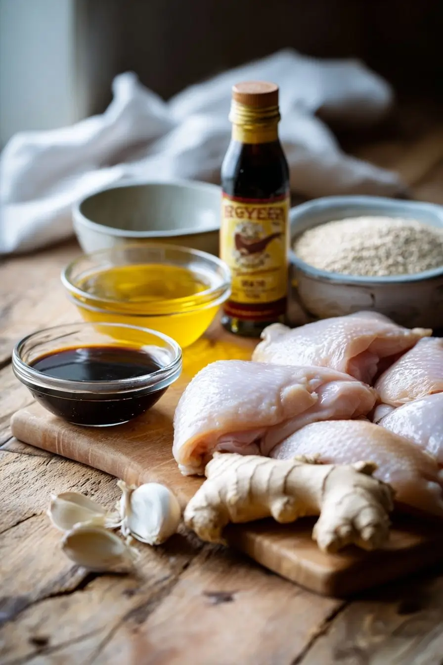 gluten-free-teriyaki-chicken-ingredients ingredients for gluten free teriyaki chicken laid out