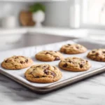gluten lactose free dessert recipes chocolate chip cookies cooling in a modern kitchen