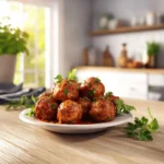 Turkey Meatballs Gluten Free Recipe – Juicy, Easy, Versatile 3 Gluten free turkey meatballs served in modern kitchen
